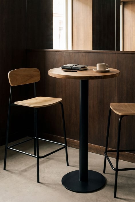 Round high bar table Ø60 cm in acacia wood Xiren