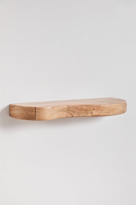 Nireimi acacia wood wall-mounted hallway console with storage