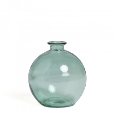 Recycled Glass Vase Kimma Aquamarine Green - Sklum