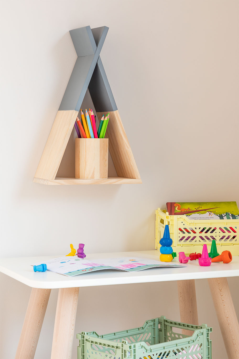 Kids Wooden Wall Shelf Sius Sklum