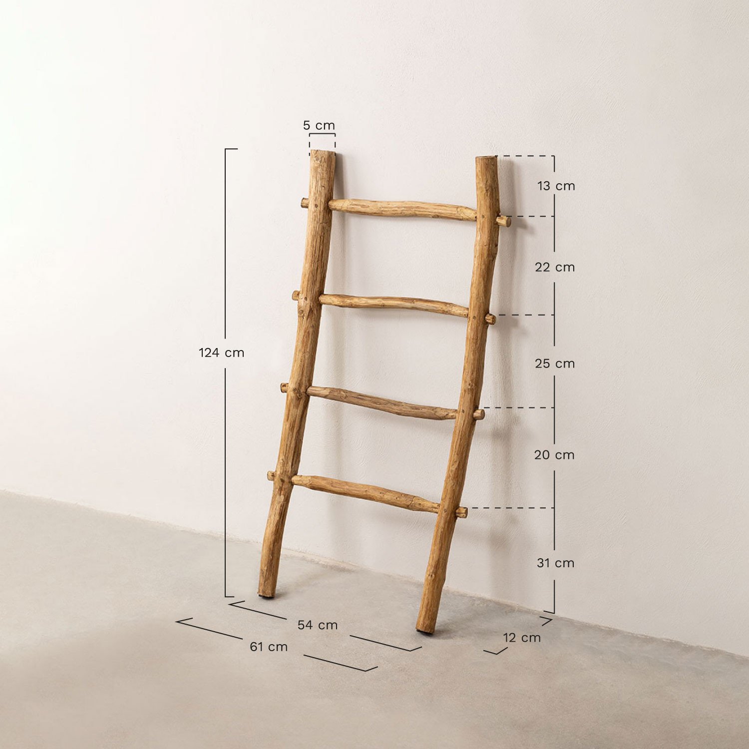 Recycled Wooden Ladder Taira, medidas