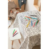 Washable Tablecloth with 12 Coloring Markers (100 x 150 cm) Letters Kids , thumbnail image 1