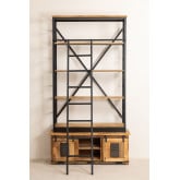 Recycled Wooden Bookcase with Ladder Uain , thumbnail image 4