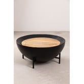Round Coffee Table in Mango Wood and Iron (Ø90 cm) Muty, thumbnail image 2
