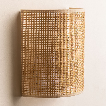 Ytse Rattan Wall Sconce ↑22 Cm - Sklum