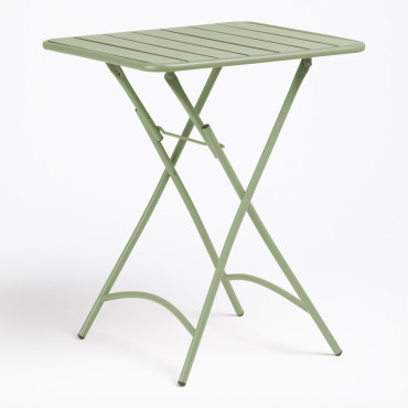 Garden Table Square 60x60 Cm Foldable In Steel Janti Iceberg - Sklum