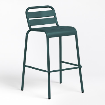 Janti 75cm Stackable Outdoor High Stool Jungle Green - Sklum
