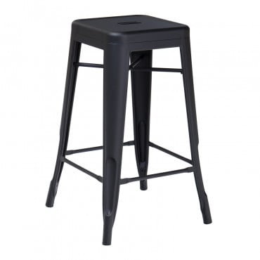 High Stool In Lix Mate Steel Black & ↑65 Cm - Sklum