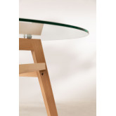 Scand Nordic Glass and Beech Wood Dining Table, thumbnail image 5