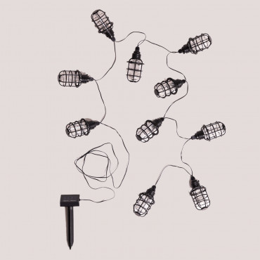 2 M Estiu Led Garland With Solar Charger Black - Sklum