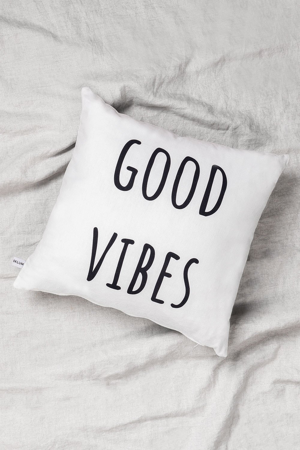 Square Cotton Cushion (43 x 43 cm) Good Vibes, gallery image 1
