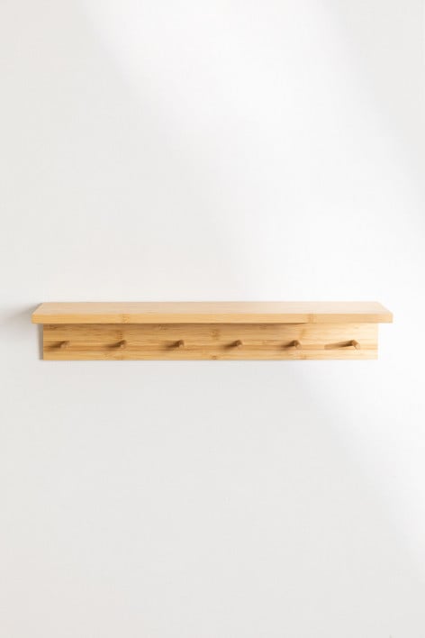 Gari wall-mounted bamboo coat rack & shelf