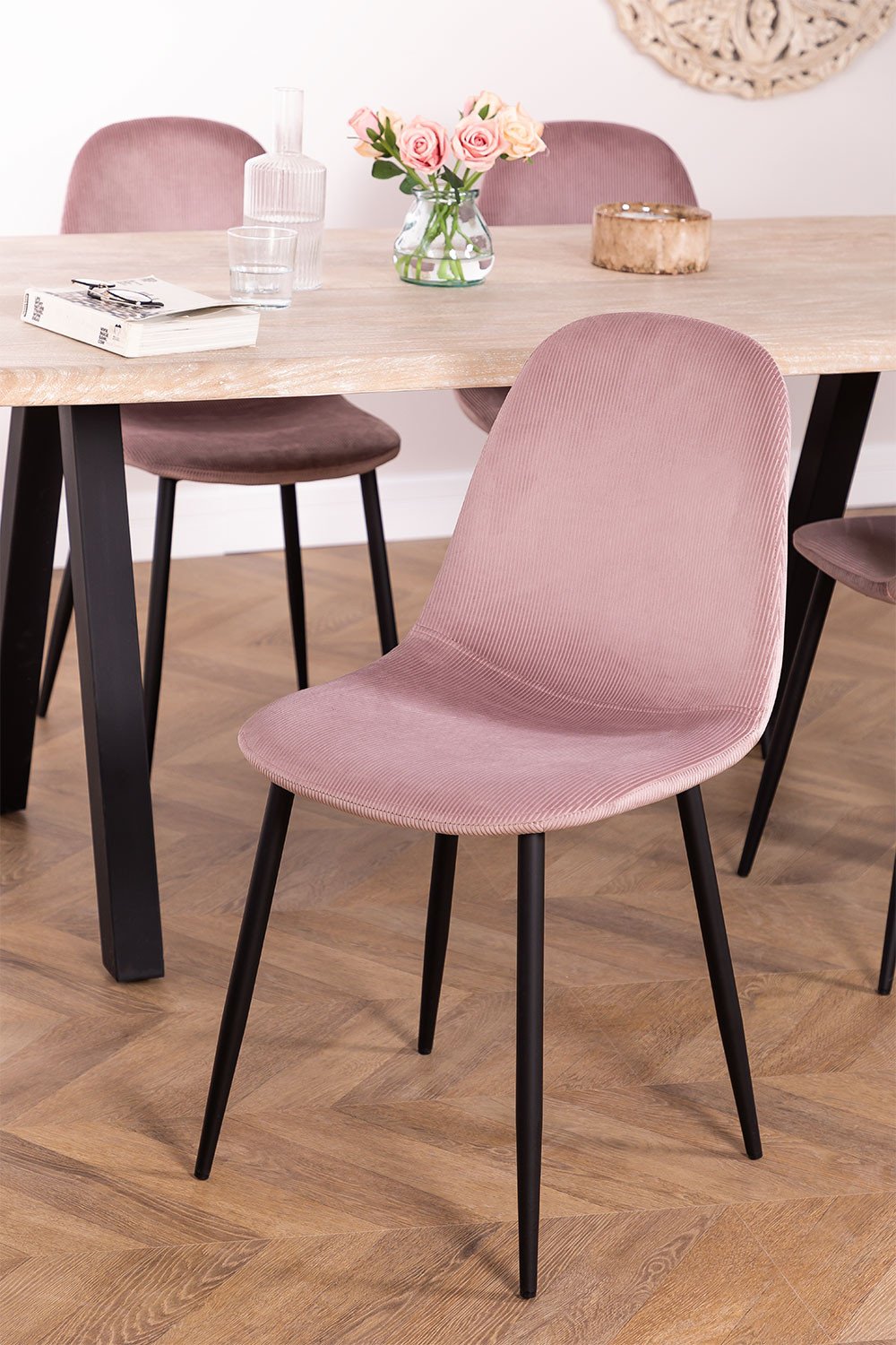 Pack 2 Dining Chairs in Glamm Corduroy, gallery image 1