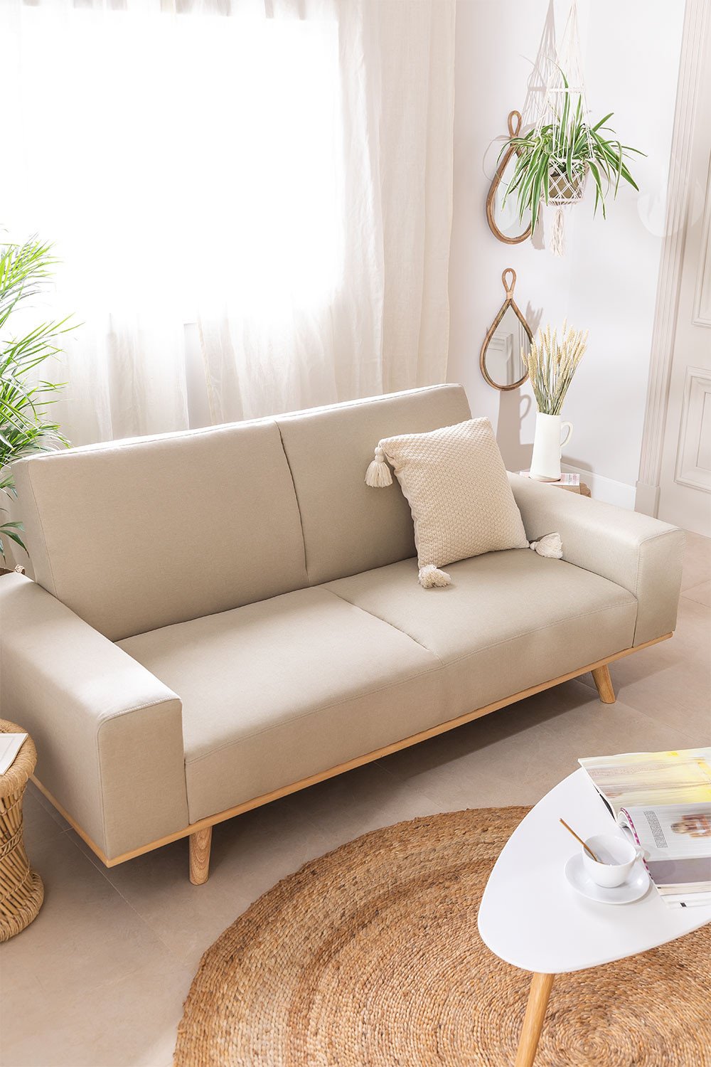 Linen reclining online sofa