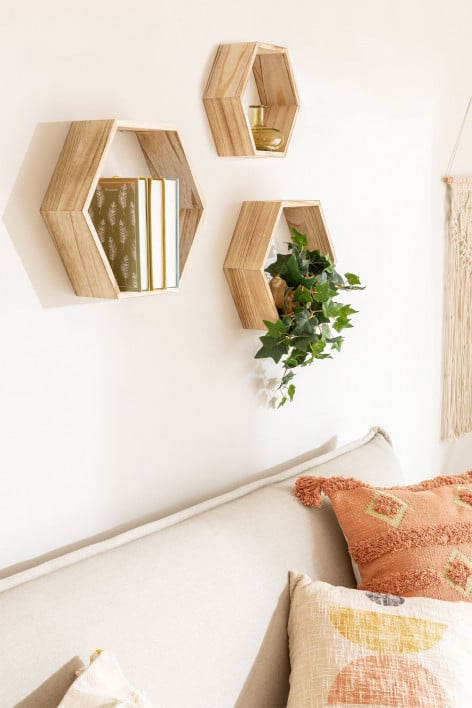 Mijali set of 3 decorative wall-mounted shelves