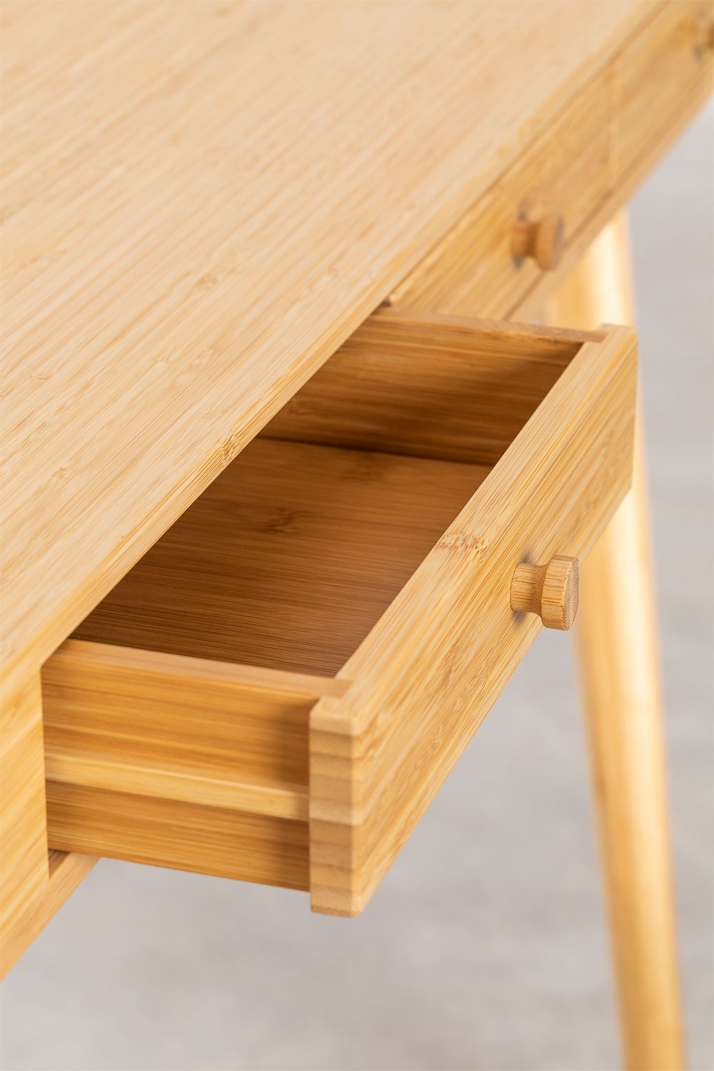 Takeo 100x50 cm bamboo desk with drawers, gallery image 8