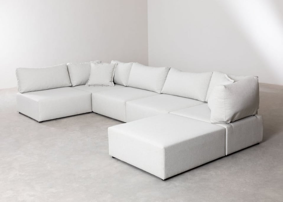 Kata 5 pcs modular corner sofa & pouffe