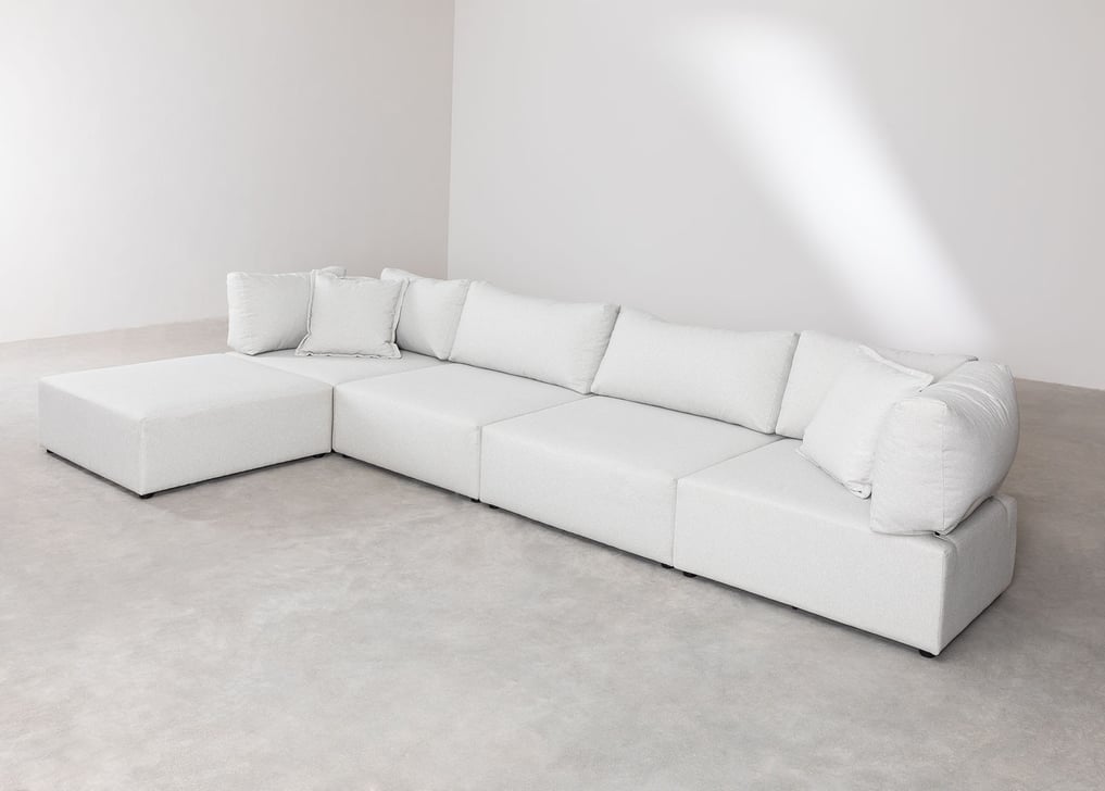 Kata 4 pcs modular sofa with 2 corner pieces & pouffe , gallery image 1