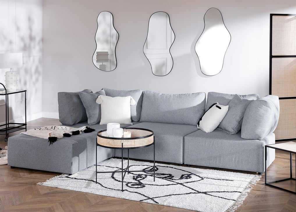 Kata 3 pcs modular sofa with 2 corner pieces & pouffe, gallery image 1