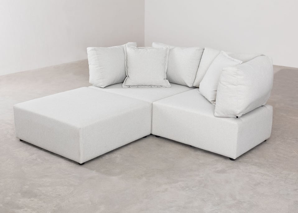 Kata 2 pcs modular sofa with 2 corners & pouffe