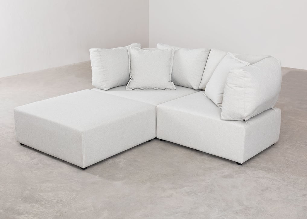 Kata 2 pcs modular sofa with 2 corners & pouffe, gallery image 1
