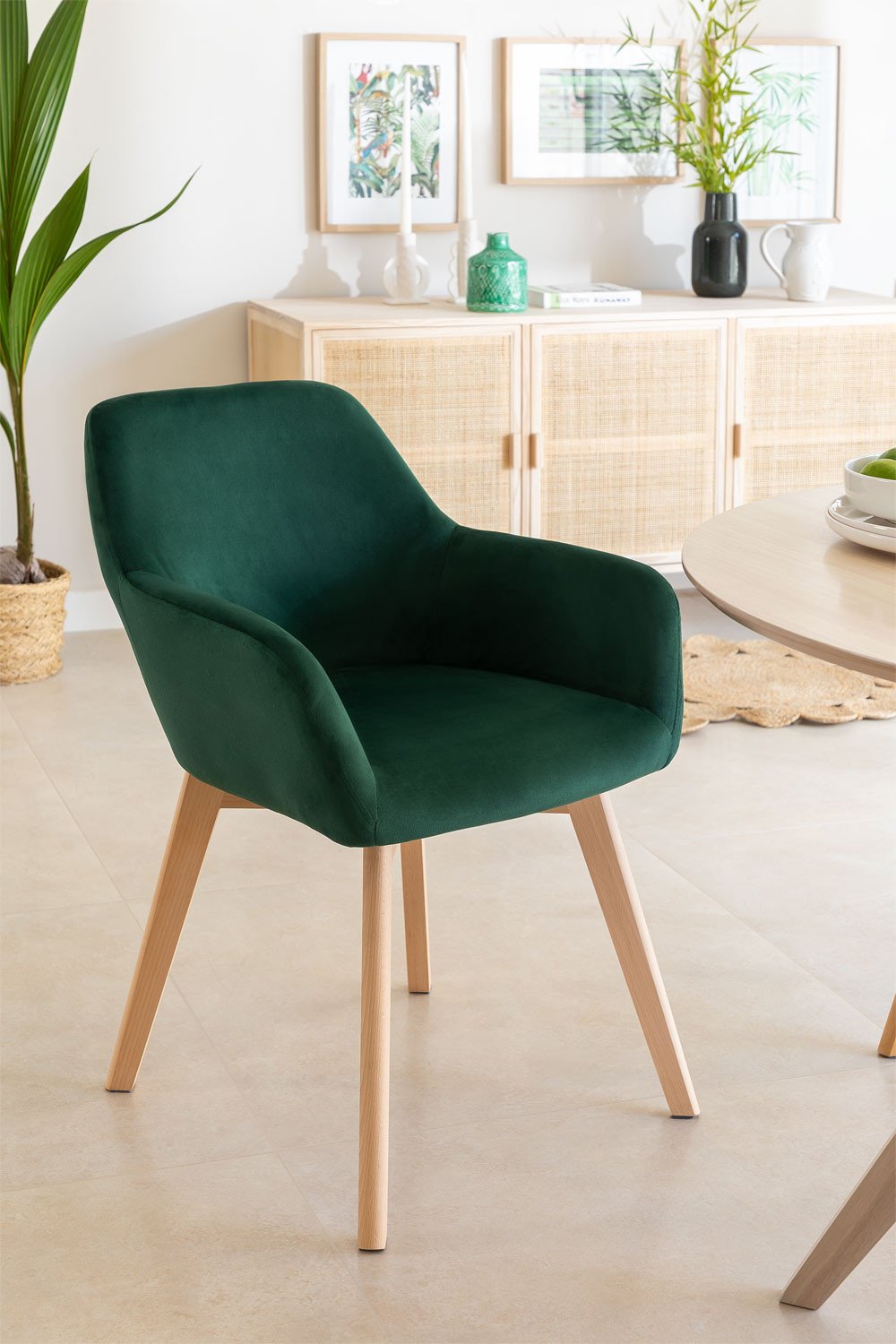 Velvet Dining Chair with Armrests Ervi Design, gallery image 1