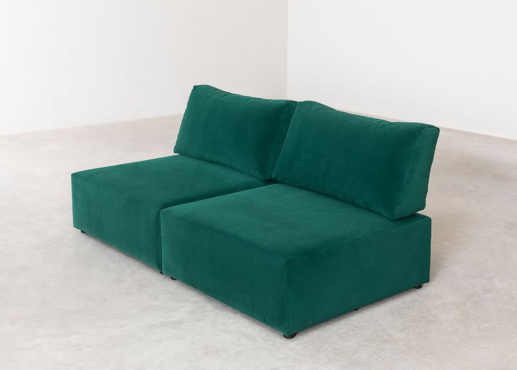 Kata 2 pcs velvet modular sofa , gallery image 1