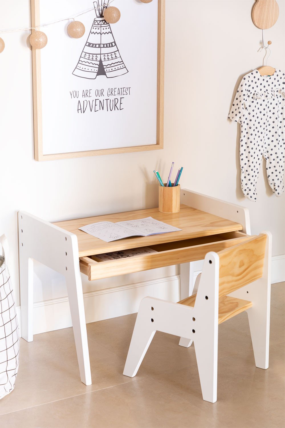 Blaby Kids wooden table and chair set, gallery image 3