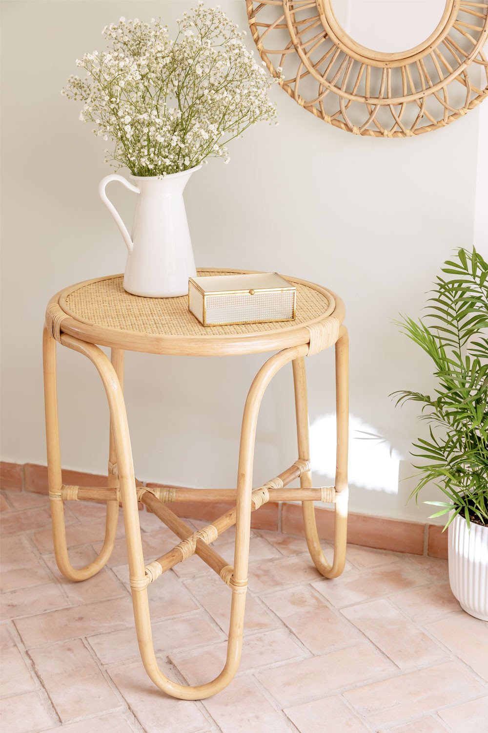 Round Side Table in Rattan (Ø50 cm) Minto , gallery image 1