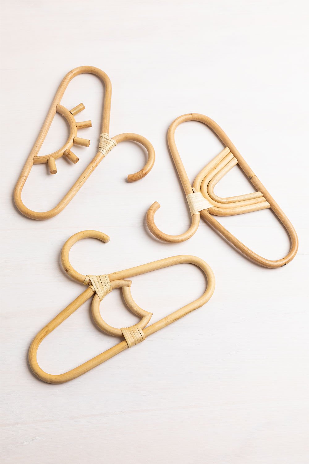 Rattan Baby Clothes Hangers - Set of 3