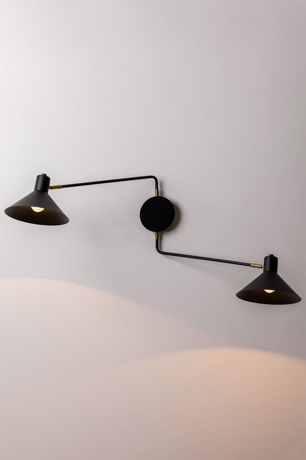 Directional wall lamp in iron with 2 light points Double Twin, gallery image 4