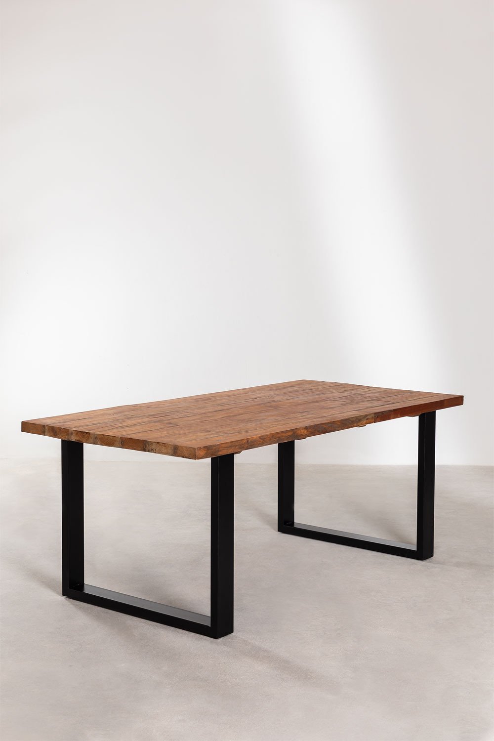 Milet rectangular recycled wood dining table (200x100 cm), gallery image 2