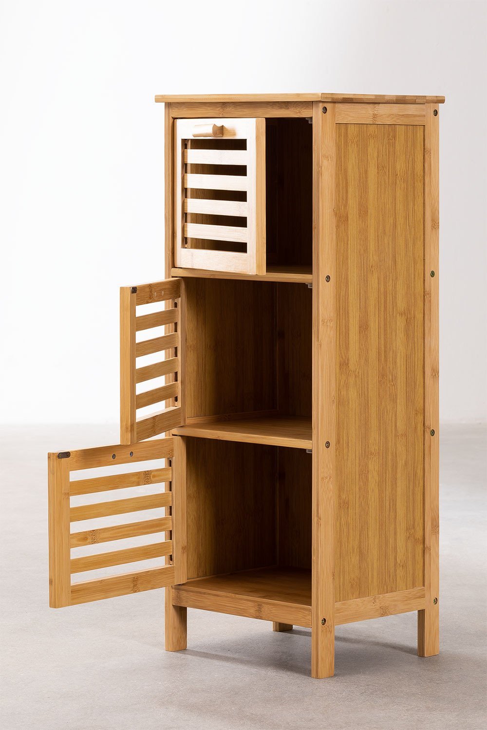 Bernadette bamboo shelving unit with doors, gallery image 3