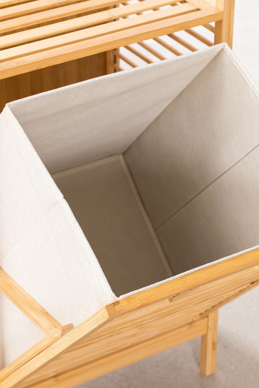Lauren Bamboo Laundry Hamper with Shelf, gallery image 9