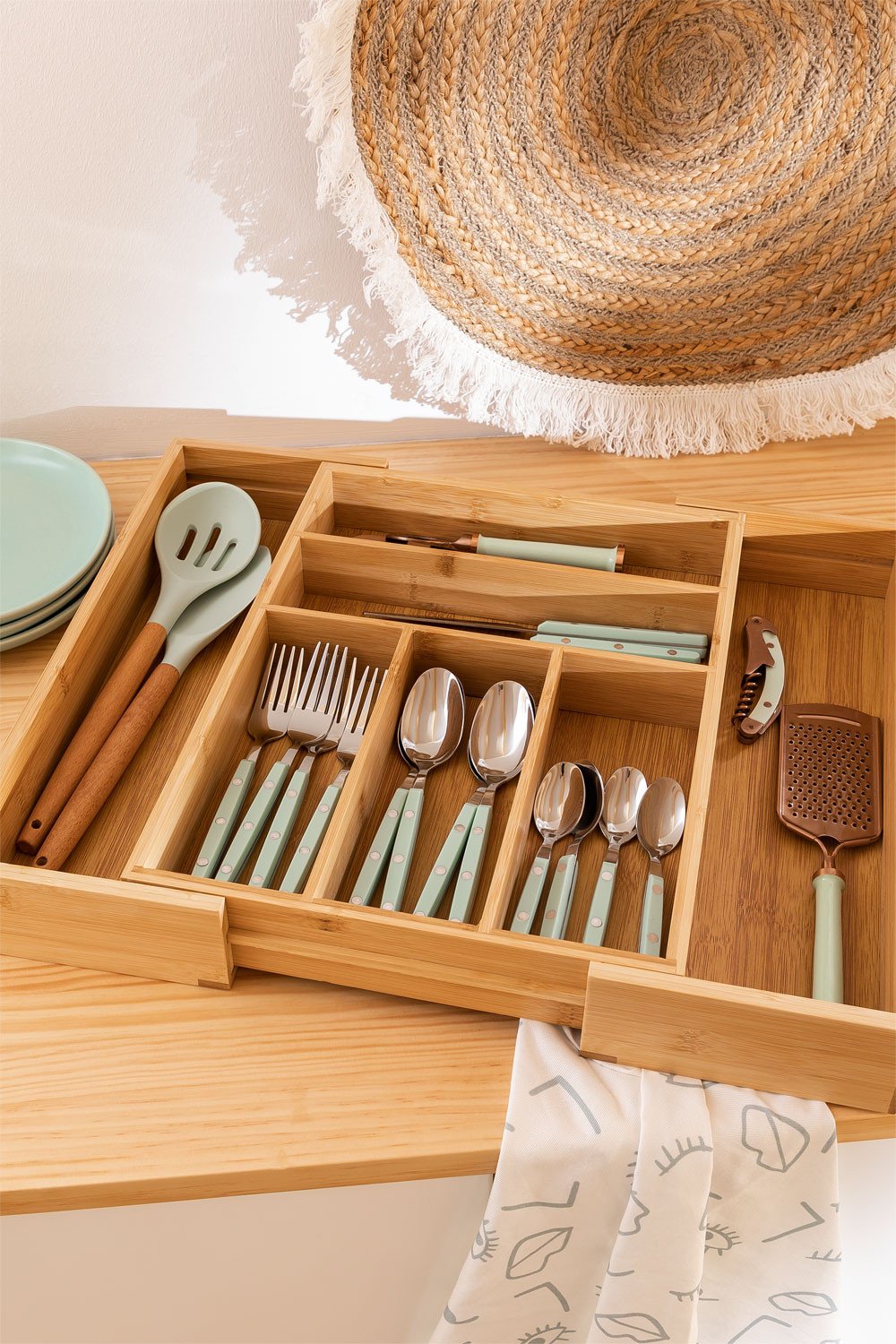 Adjustable bamboo cutlery tray Keon, gallery image 3