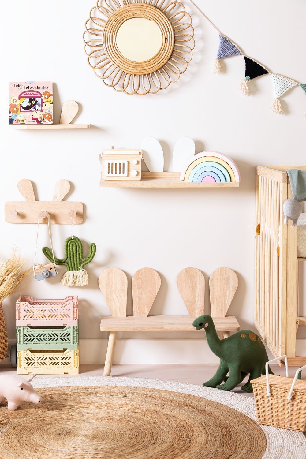 Buny Style Kids wooden wall shelf, gallery image 5