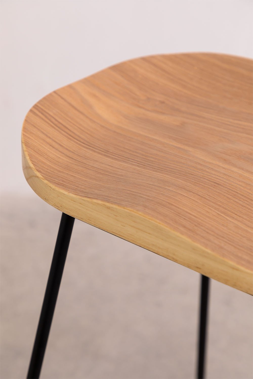 High stool in steel and elm wood Neicol, gallery image 5