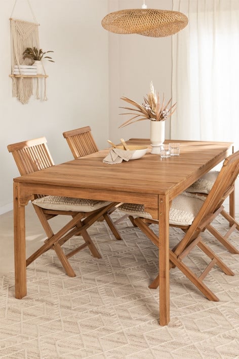 Donal rectangular teak dining table (200x100 cm)