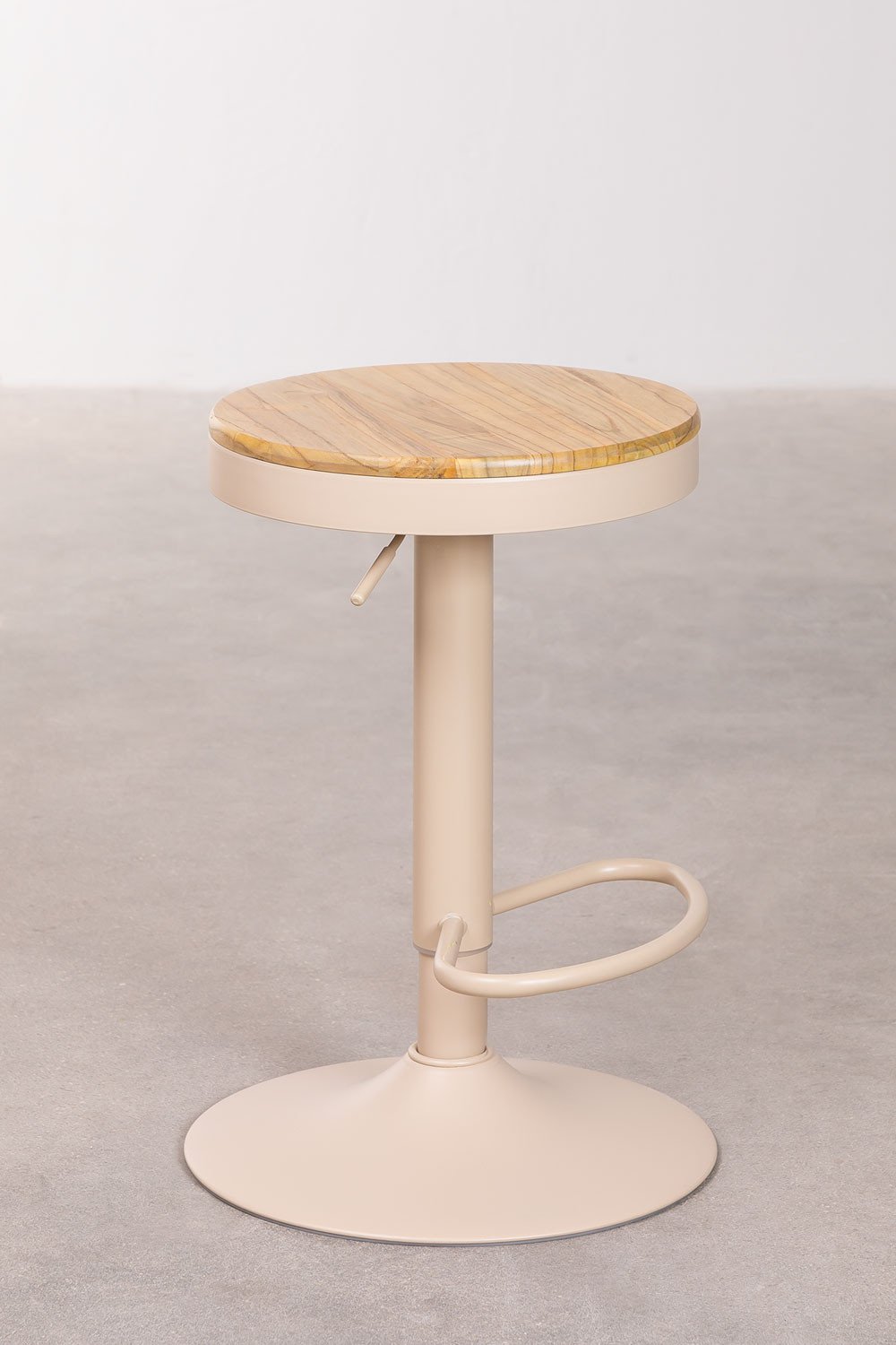 Bardder Adjustable High Stool in Steel and Elm Wood, gallery image 3