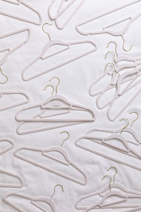 Set of 20 Clothes Hangers Palou Gold