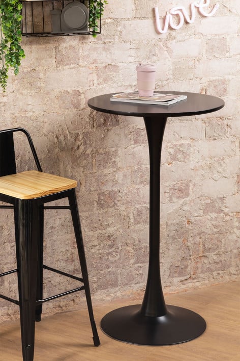 MDF & Metal Round High Table Ø60 cm Ivet Style