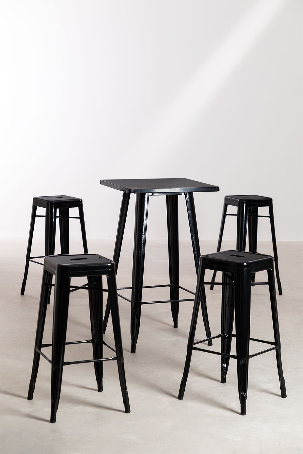 Set of 4 Steel Stools & High Table  LIX, gallery image 2