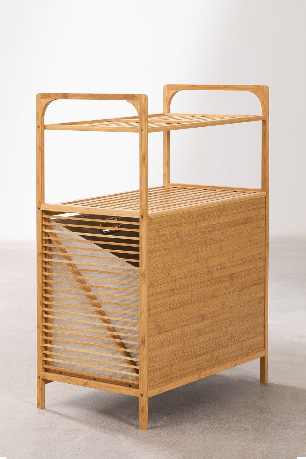 Lauren Bamboo Laundry Hamper with Shelf, gallery image 6