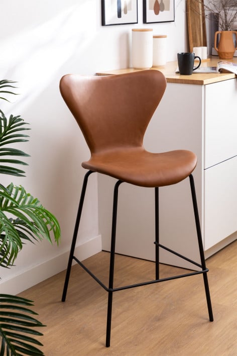 High Stool in Leatherette Uit Style