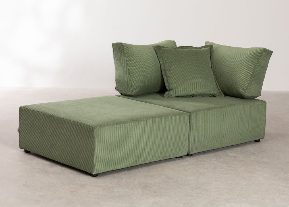 Kata corduroy modular sofa with pouffe , gallery image 1