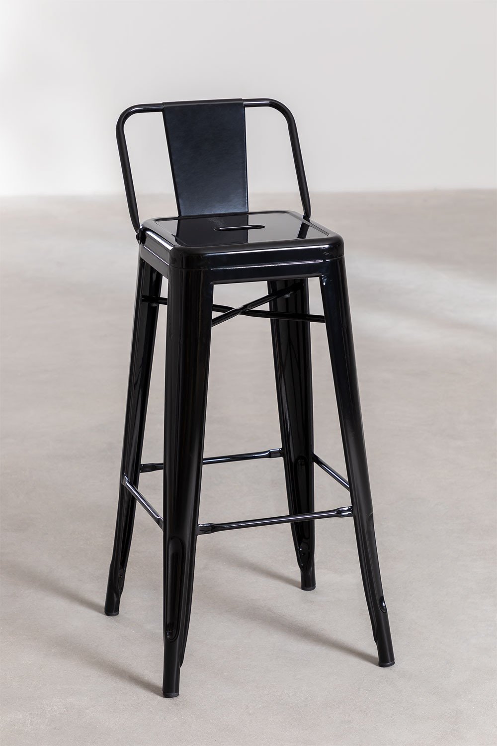 LIX steel high stool with backrest , gallery image 1