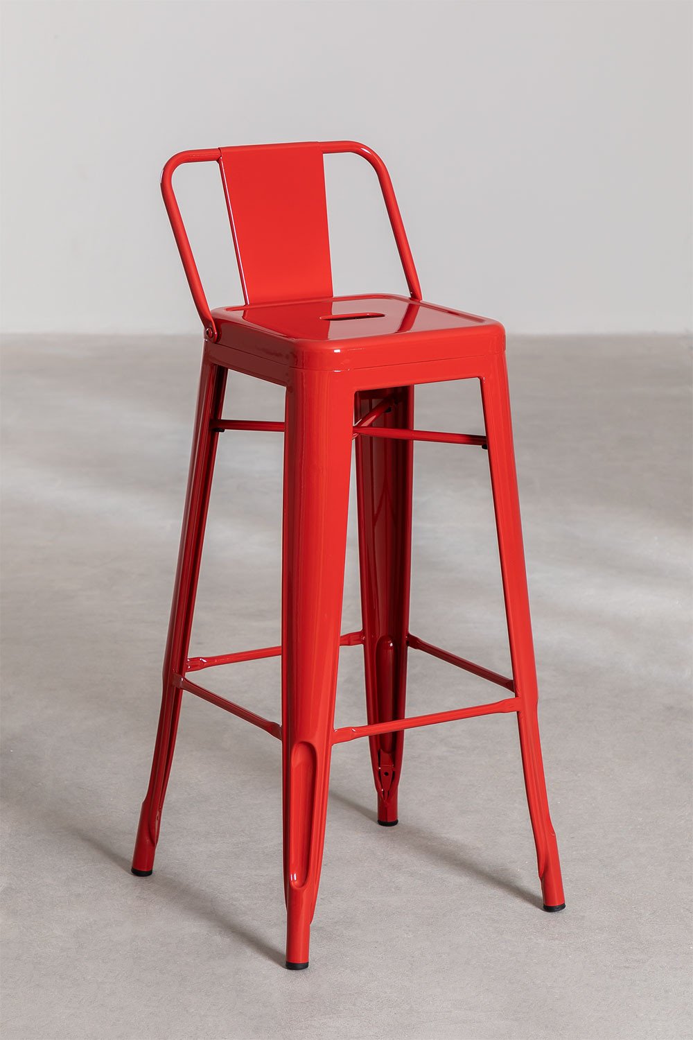 High Steel Stool with Backrest LIX , gallery image 1