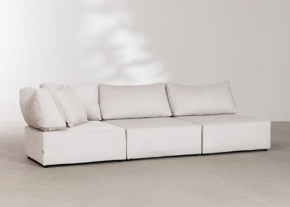 Kata 3pcs corduroy modular corner sofa , gallery image 1