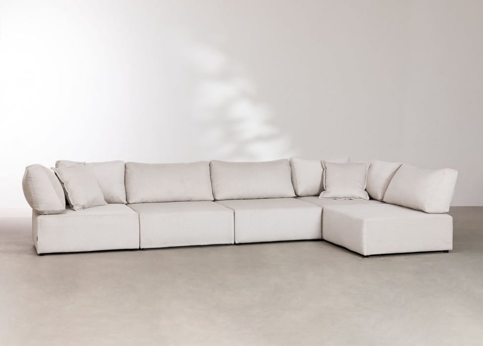 Kata 5 pcs corduroy modular corner sofa