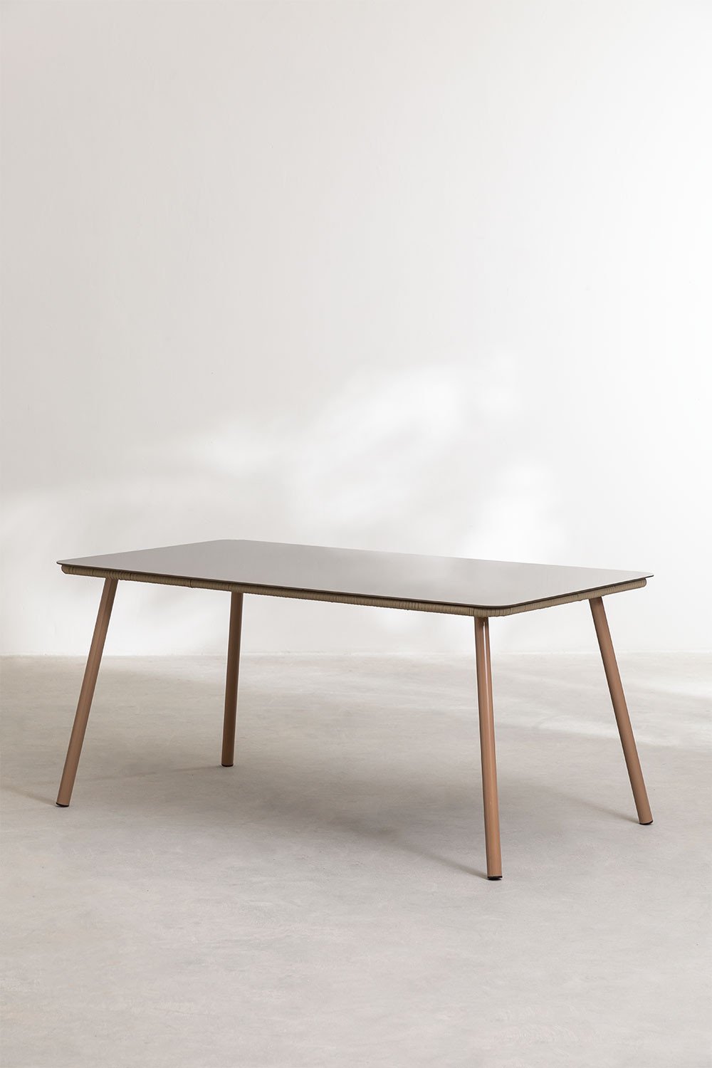 Rectangular Glass and Aluminum Dining Table (160x90 cm) Arhiza, gallery image 1